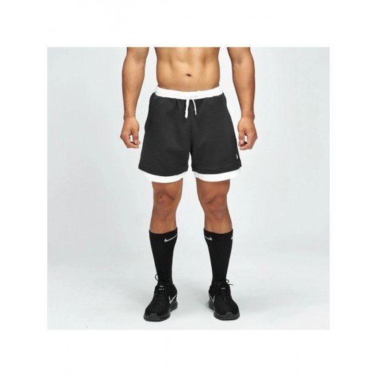  Men's Fitness Workout Contrast Color Patchwork Shorts