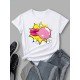 Blowing Bubble Gum Graphic Short Sleeve T Shirts