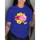 Blowing Bubble Gum Graphic Short Sleeve T Shirts