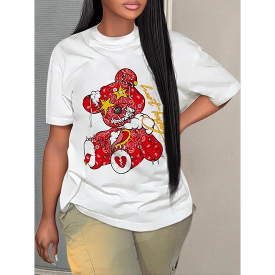 Crazy Bear Graphic Summer T Shirts