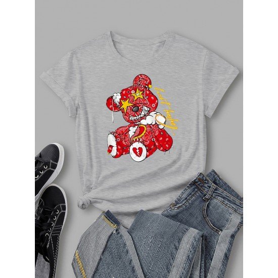 Crazy Bear Graphic Summer T Shirts