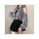  Pure Color Bandage Women's Short Sweater