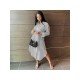  Fashion Casual Striped Split Hem Women's Dress