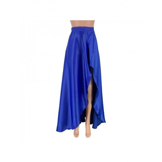 Zipper Up Stylish Solid Split Hem Maxi Skirts 