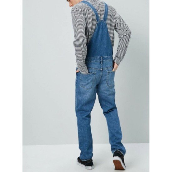 Pockets Blue Denim Overall For Men