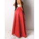 Zipper Up Stylish Solid Split Hem Maxi Skirts 