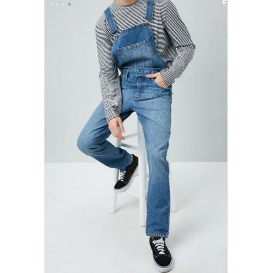 Pockets Blue Denim Overall For Men