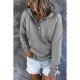  Casual Loose Hooded Pure Color Women's Sweater