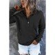  Casual Loose Hooded Pure Color Women's Sweater