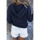  Casual Loose Hooded Pure Color Women's Sweater