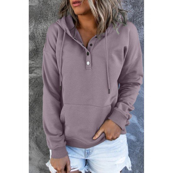  Casual Loose Hooded Pure Color Women's Sweater