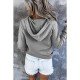  Casual Loose Hooded Pure Color Women's Sweater