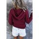  Casual Loose Hooded Pure Color Women's Sweater