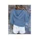  Casual Loose Hooded Pure Color Women's Sweater