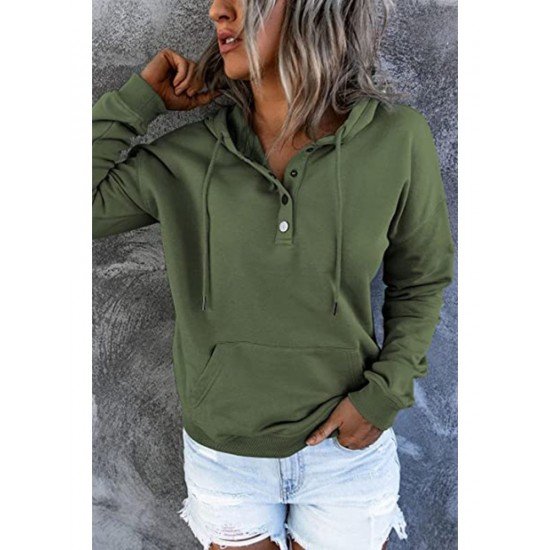  Casual Loose Hooded Pure Color Women's Sweater