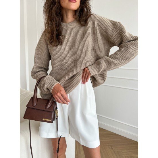  Winter Round Neck Women's Pure Color Sweaters