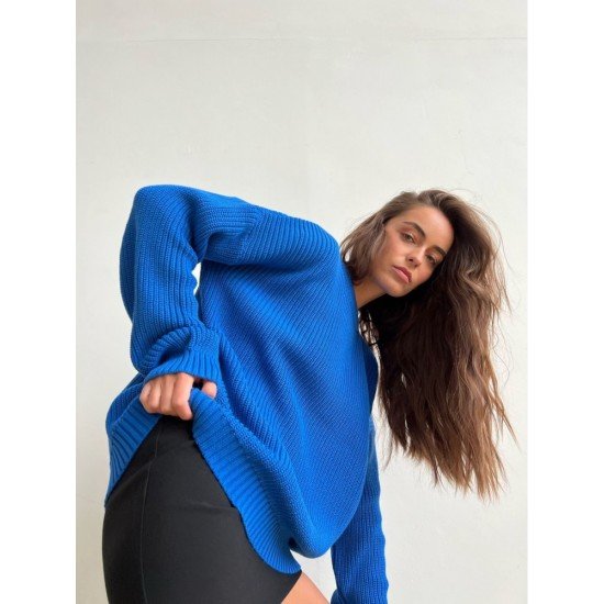  Winter Round Neck Women's Pure Color Sweaters