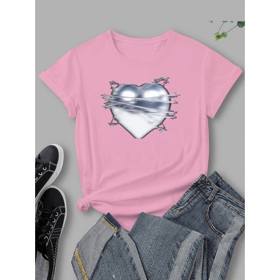 Heart Graphic Summer Couple T Shirts