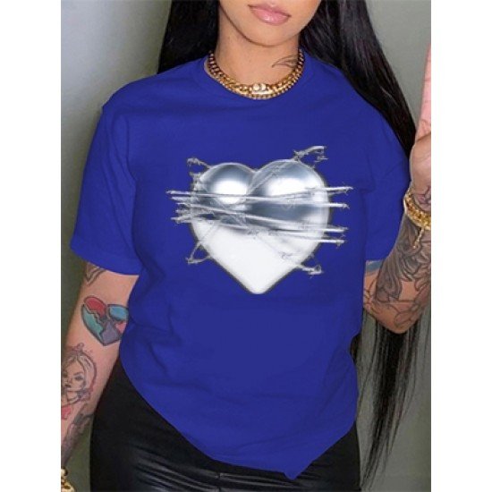 Heart Graphic Summer Couple T Shirts