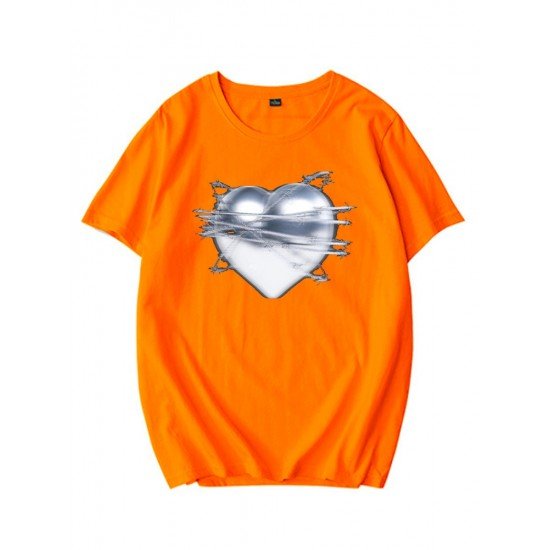 Heart Graphic Summer Couple T Shirts