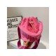  Pure Color Velvet Letter Women's Bucket Bag