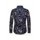 Chain Printed Stand Collar Shirts For Men