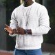  Pure Color Round Neck Men's Knitwear