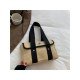 Shopping Contrast Color Canvas Large Shoulder Bags