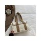 Shopping Contrast Color Canvas Large Shoulder Bags