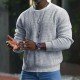  Pure Color Round Neck Men's Knitwear