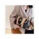 Shopping Contrast Color Canvas Large Shoulder Bags