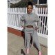 Solid Turtle Neck Simple Matching 2 Piece Trouser Sets