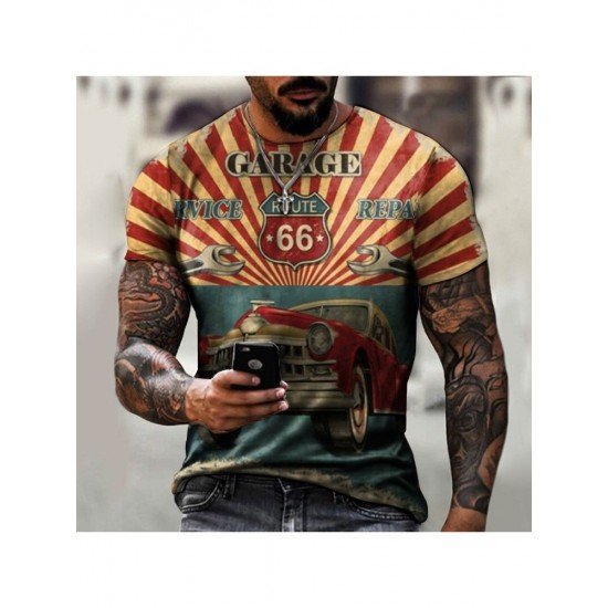  Round Neck Short Sleeve Men's T-Shirt