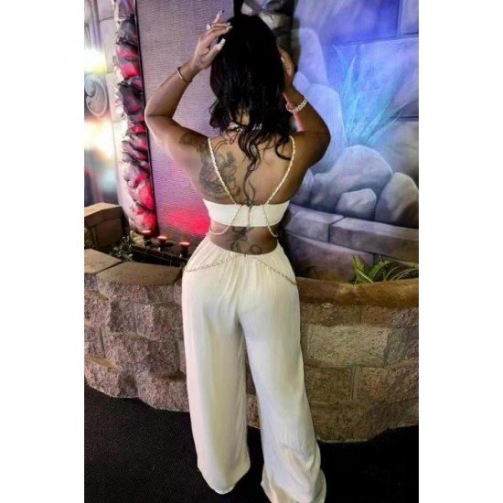  Sexy Casual Hollow Out Backless Women's Sleeveless Jumpsuit