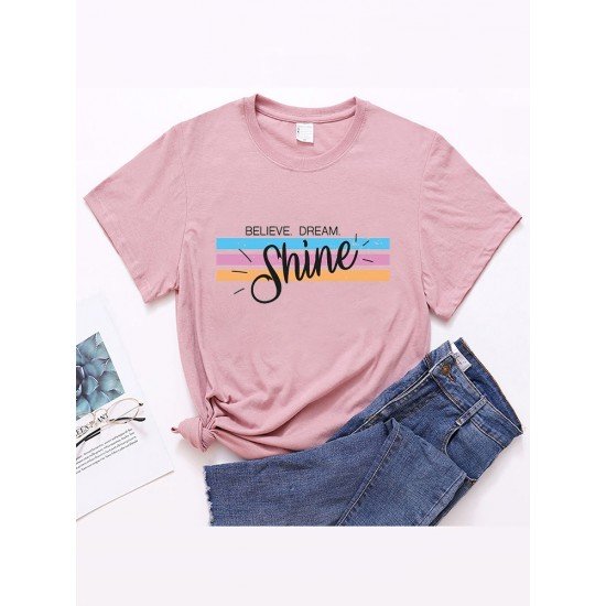 Easy Matching Simple Graphic T Shirts For Women