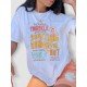 Casual Printed Letter Smile Face Summer T Shirts