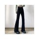  Pure Color Slim Low Waist Zipper Flared Pants