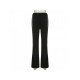  Pure Color Slim Low Waist Zipper Flared Pants