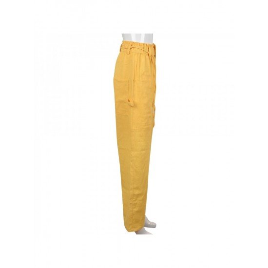  Casual Pure Color Pocket Women's Long Pants