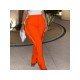 Tassel Elastic Waist Solid Women Trouser Pants