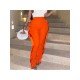 Tassel Elastic Waist Solid Women Trouser Pants