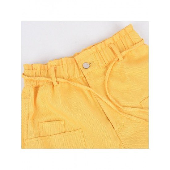  Casual Pure Color Pocket Women's Long Pants