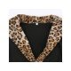 Leopard Patchwork Black Low Cut Crop Tops