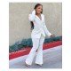  Fashion Casual Pure Color Women's Trouser Suit