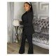  Fashion Casual Pure Color Women's Trouser Suit