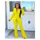  Fashion Casual Pure Color Women's Trouser Suit