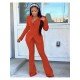  Fashion Casual Pure Color Women's Trouser Suit