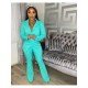  Fashion Casual Pure Color Women's Trouser Suit