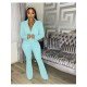  Fashion Casual Pure Color Women's Trouser Suit