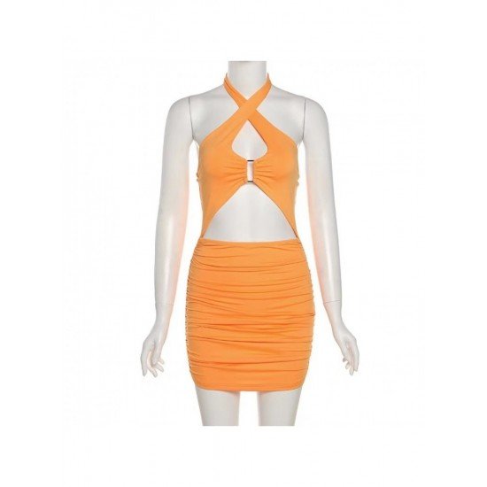  Summer Sexy Hollowed Out Backless Women's Sleeveless Dress